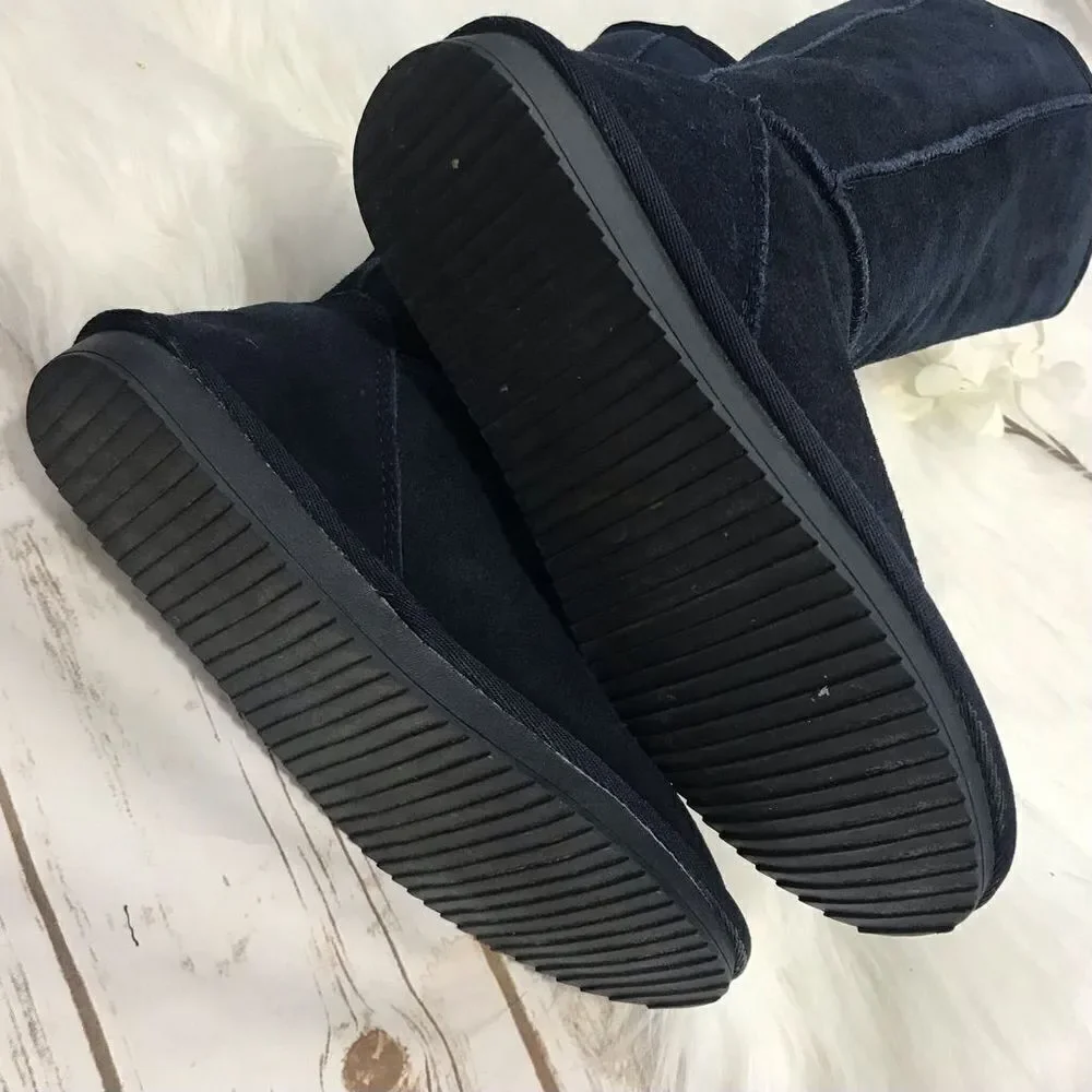 Suede Leather Winter Blue Boots‎ Size 6